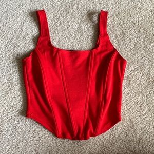 Red corset tank top